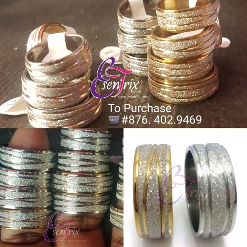 Stainless steel glitter rings