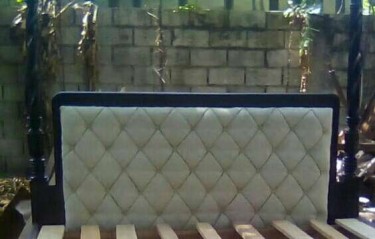 Beautiful 2 Poster Padded Headboard For Sale 