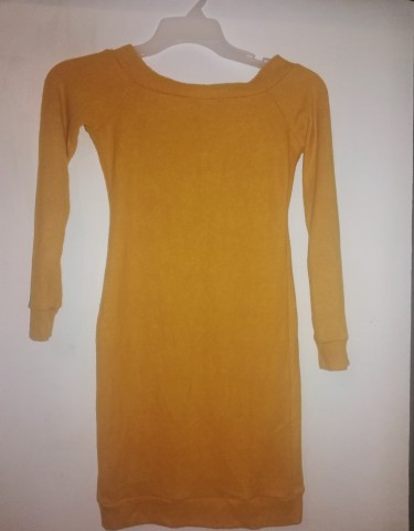 Brand New Off The Shoulder Small Mustard Dress 