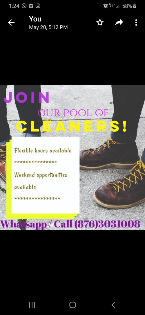 Cleaners Needed 30k Monthly