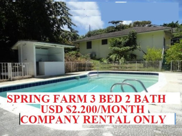 SPRINGFARM....3 BEDROOM 2 BATH FOR RENT USD $2,200