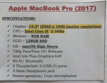 Apple MacBook Pro (2017) - Refurbished 
