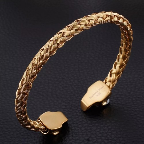 Gold Skull Head Cuff Bracelet For Men