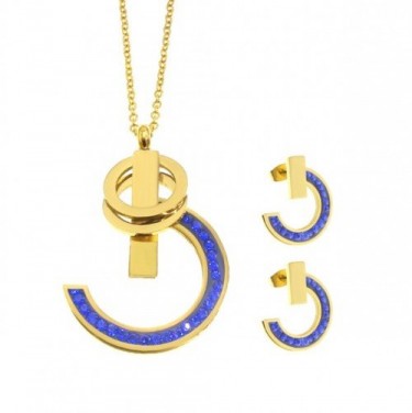 Stainless Steel Gucci Necklace And Earring Set