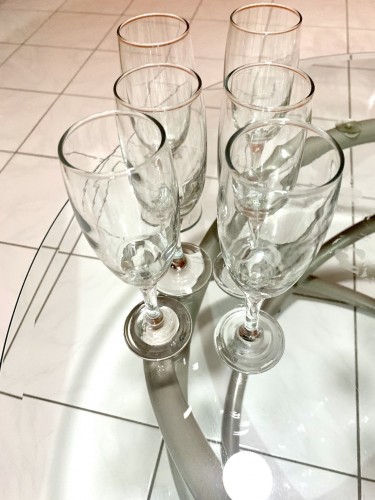6pc. Crystal CHAMPAGNE FLUTES