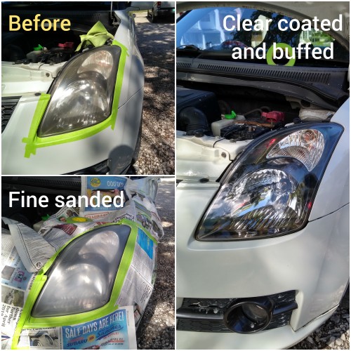 UV Clear Coating Head Lamp Restoration Service