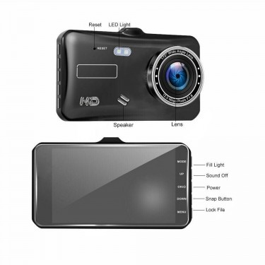 Dual Car Dash Cam. Watch Front And Back At Once