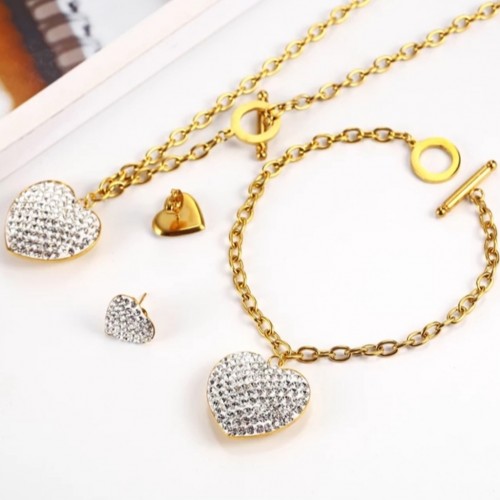 Stainless Steel Cute Necklace Set And Watches