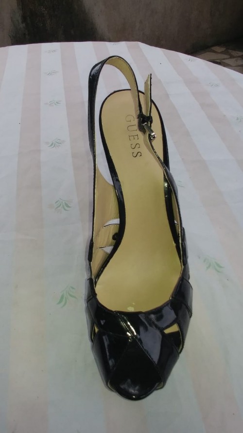 Black Guess High Heels Shoes, Size 10.
