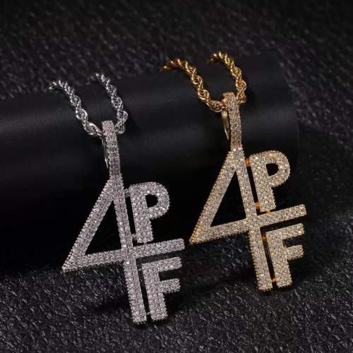 4PF Four Pockets Full Iced Out Necklace