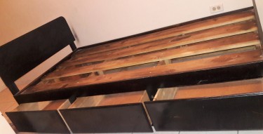 2 SOLID WOOD TWIN BED BASES WITH STORAGE -19K EACH