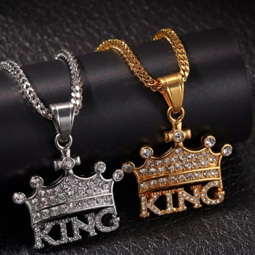 Crown KING Stainless Steel Pendant Necklace