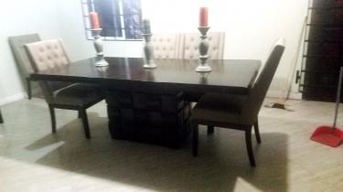 ASHLEY BEDROOM SET AND DINING ROOM TABLE/CHAIRS - 
