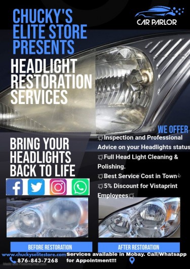 Car Headlight Restoration Services Auto Accessories Montego Bay