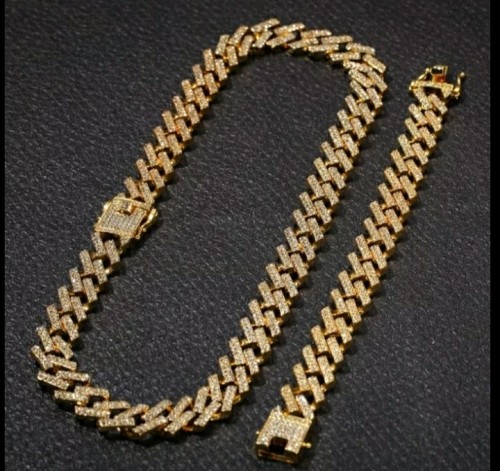 Iced Out Necklace And Bracelet Set