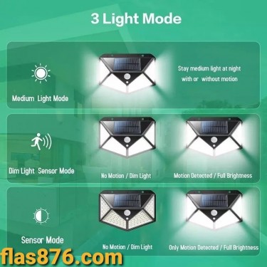 3 Mode Waterproof Motion Sensor Solar LED Light