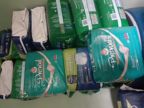 Adult Diapers, Gloves, Disposable Sheets