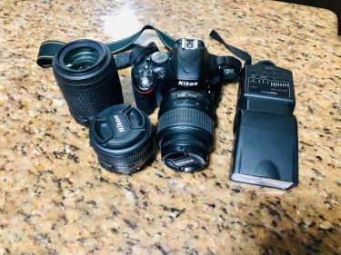 Nikon D5100 18-55mm, 55-200mm And 50mm F1.8 Lenes