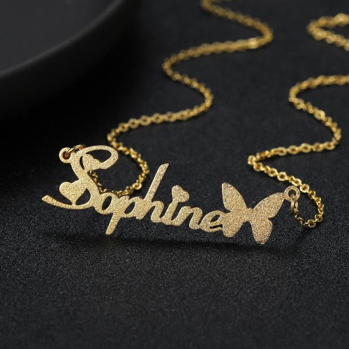 ?New Design?<br />
Frosted Style Name Necklace