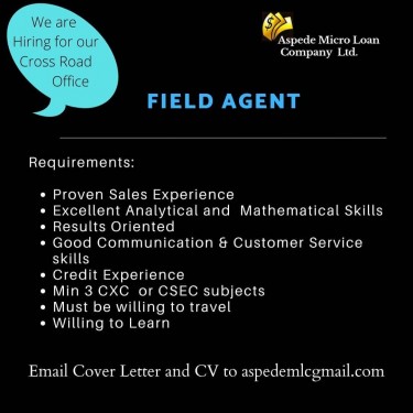 Field Agent Required For Loan Company