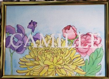 Customized Birth Flower Name Painting