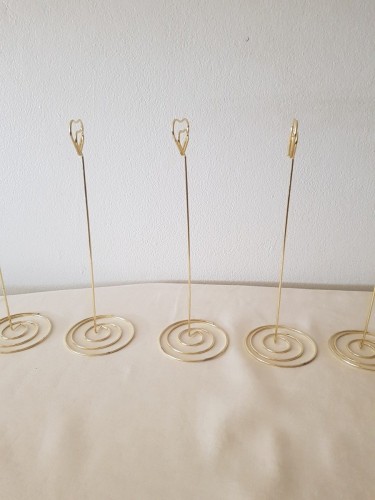 (9) Heart Gold Table Place Card Holder / Stand 