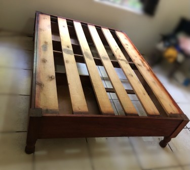 Queen Sized Wooden Bed-frame With Storage Drawers
