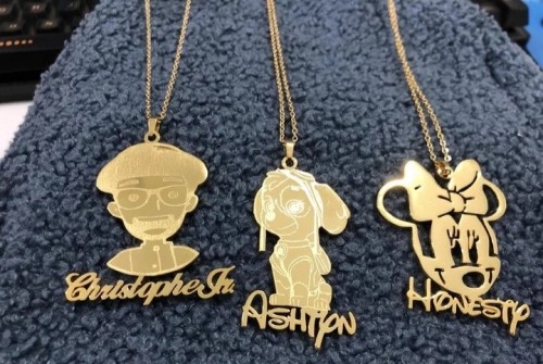 Custom Any Cartoon Character And Name Necklace