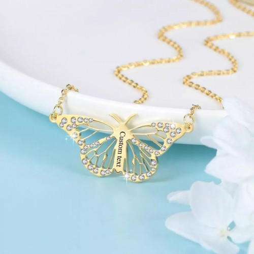 Butterfly Shaped Customized Name Necklace