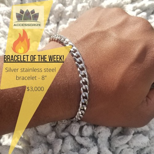 Silver Stainless Steel  Bracelet- 8