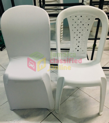 White Spandex Chair Covers  Decorations Half Way Tree