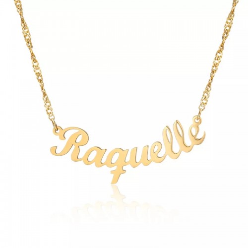 Custom Name Necklace With Curve Design