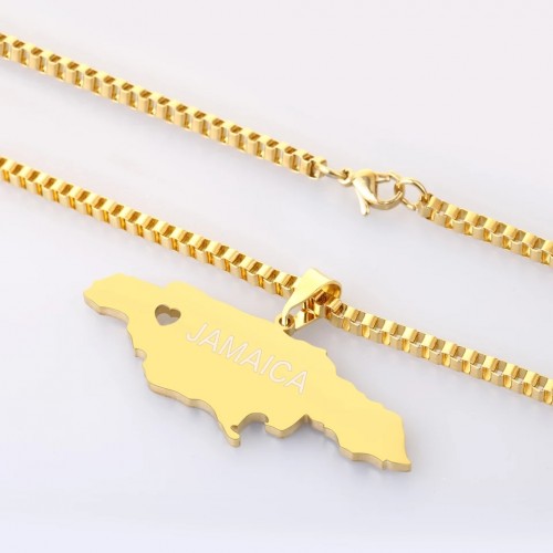 Customized Any Name Map Of Jamaica Necklace