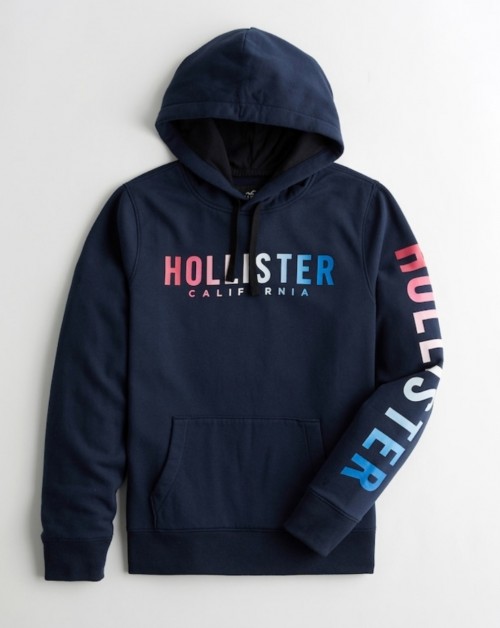 Hollister Print Logo Hoodie