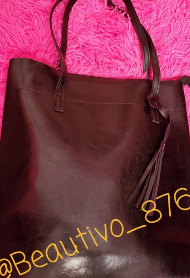 Oil Wax Leather Tote With Zipper 