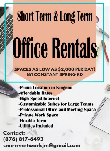 Short & Long Term Office Rental; Includes Utilitie