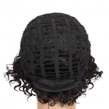 Quantum Love Human Hair Wigs Curly Side Part Wig 