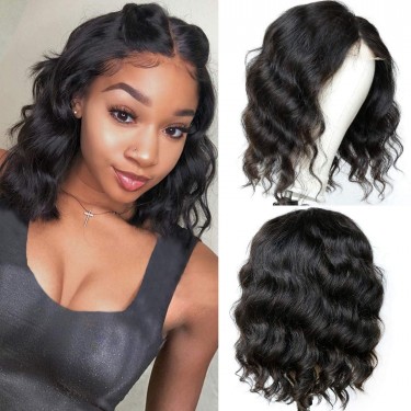  Closure Wig 12inch Body Wave Lace Front Wigs 