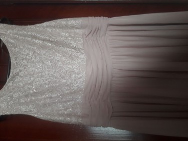 Plus Size Beige Formal Dress (size 18)