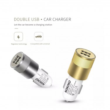 Dual USB Port Car Charger - 2.1A & 1A