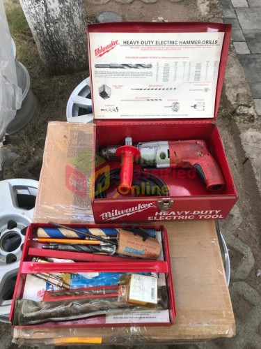 MILWAUKEE  HAMMER  DRILL With Bits Etc Tools HALF WAY TREE