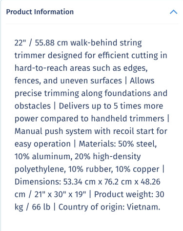 Walk Behind String Trimmer/ Mower