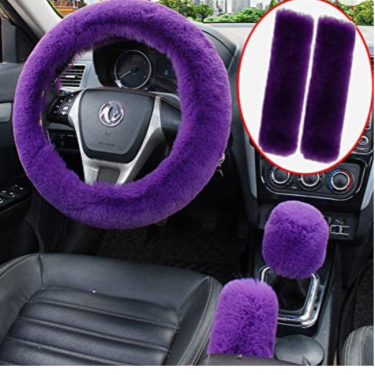 Fluffy Car Steering, Shift Stick, Handbrake Cover