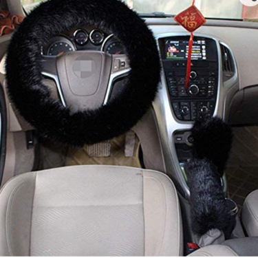 Fluffy Car Steering, Shift Stick, Handbrake Cover