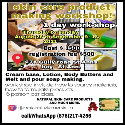 Hand Craft Skin Care Product Workshops