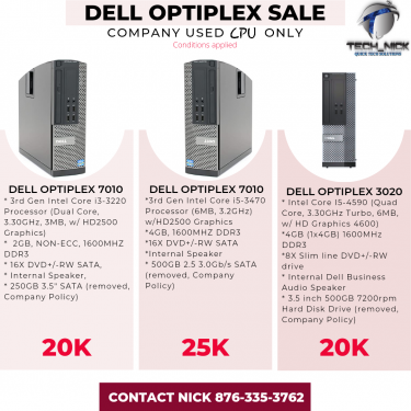 Dell Optiplex CPUs