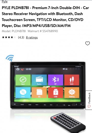 Pyle 7” Double-DIN Touchscreen Car Stereo 