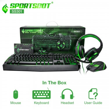 Gaming Over-Ear Headset, Keyboard & Mouse Combo Se