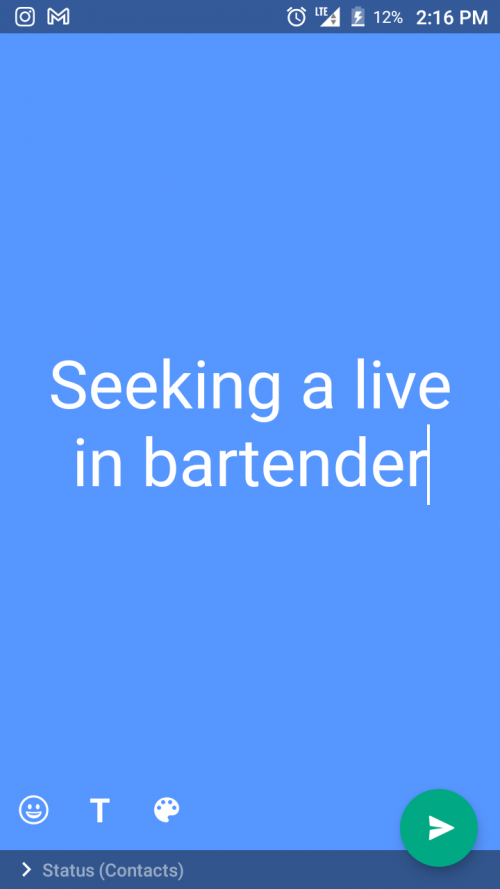 Live In Bartender Needed