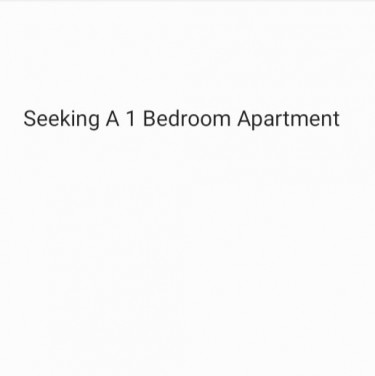 Seeking A 1 Bedroom Apartment/Space